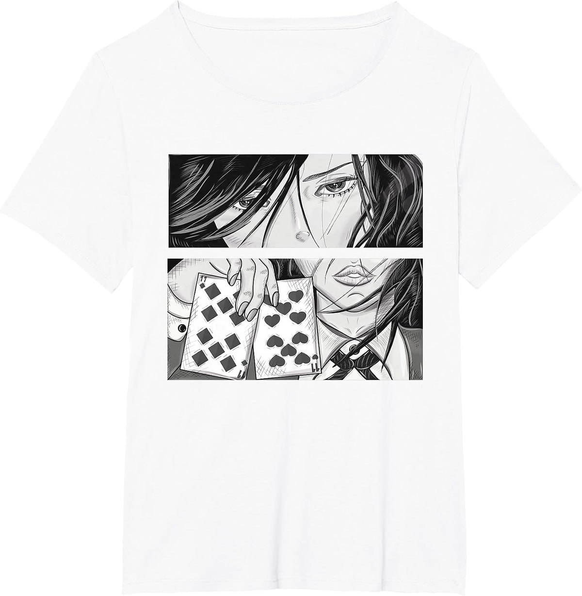 Anime Poker Girl T-Shirt - White