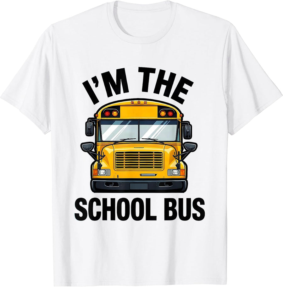 Men's I'm The School Bus Funny School Bus Driver Halloween Costume T-Shirt - White