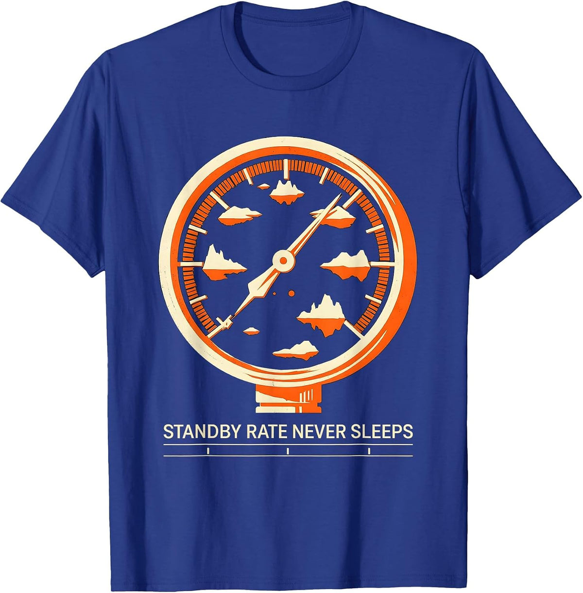 Men's Standby Rate Never Sleeps Funny Plumber Pipefitter T-Shirt - Royal Blue