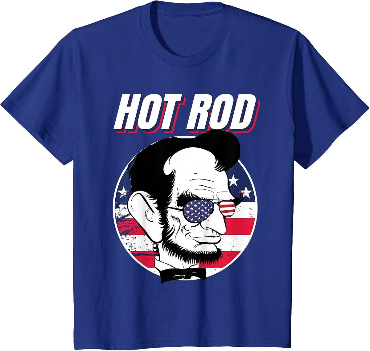Hot Rod Abraham Lincoln Presidents Day Funny Muscle Car T-Shirt - Royal Blue