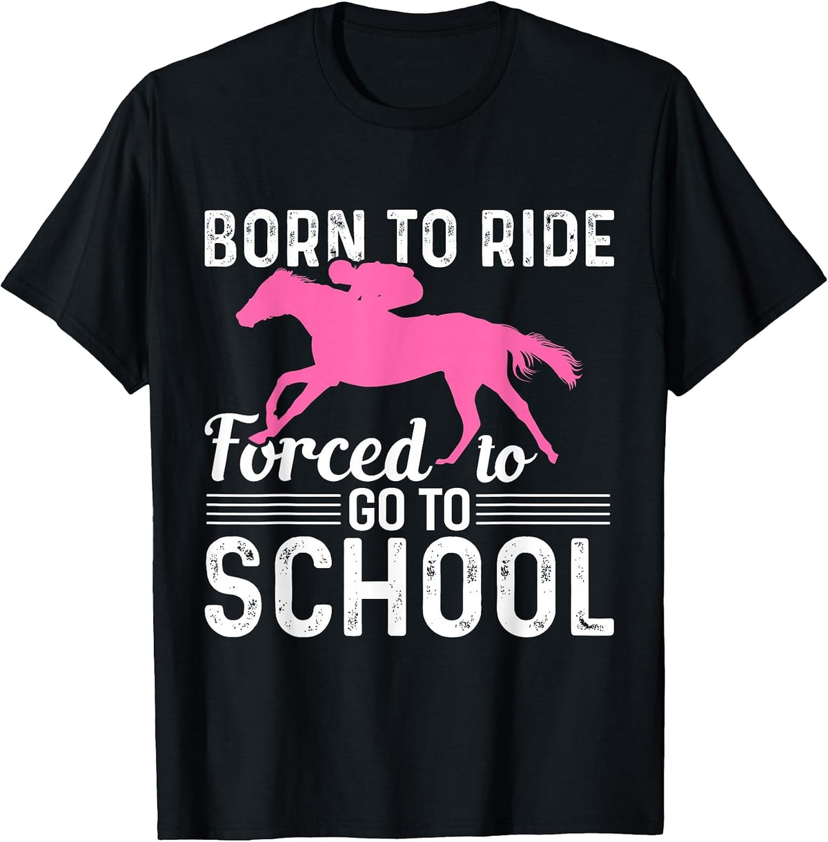 Horseback Riding Girl Funny Horse Girl T-Shirt - Black