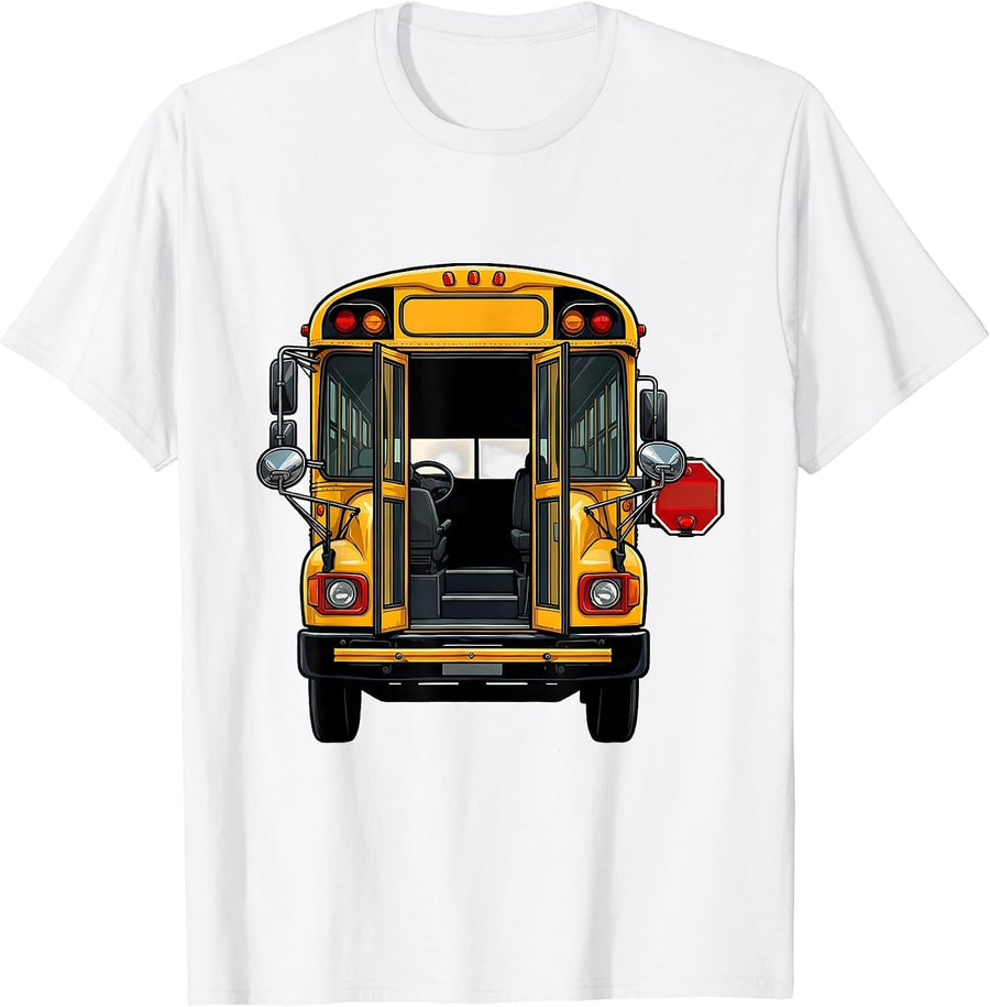 Men's School Bus Driver Doorway Funny Halloween Costume T-Shirt - White