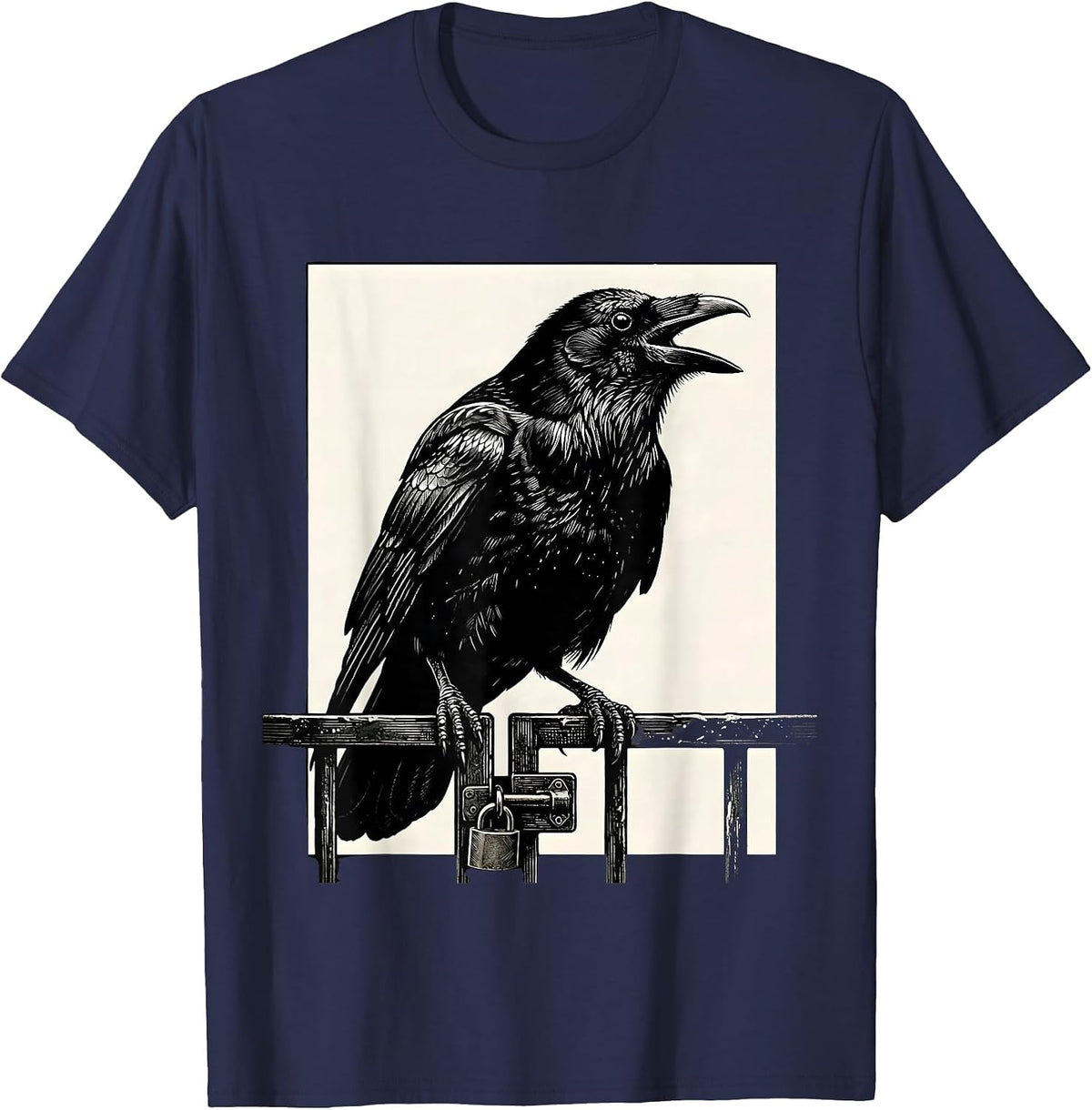 F-Caw-F Crow Dark Humor Gothic Halloween T-Shirt - Navy Blue