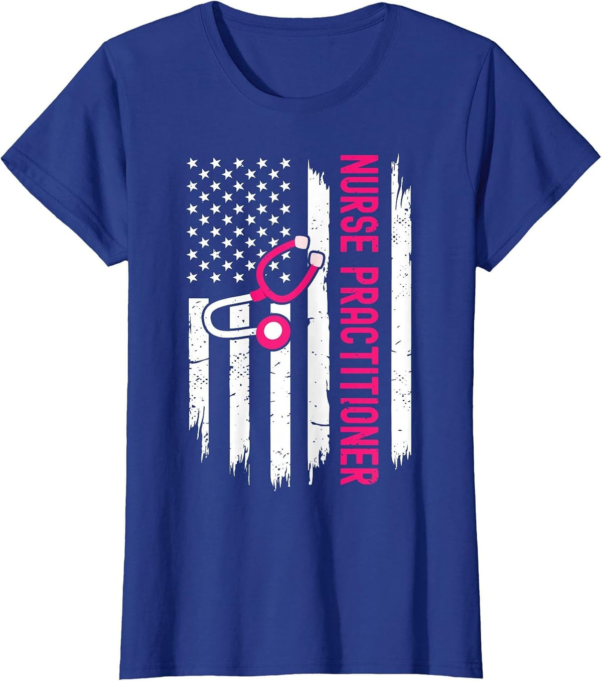 Nurse Practitioner American Flag 4th of July NP Nursing T-Shirt - Royal Blue