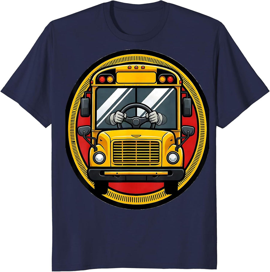 School Bus Driver Funny Costume Humor T-Shirt - Navy Blue