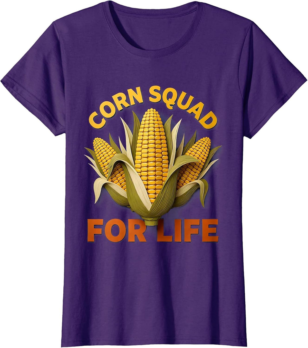 Women's Corn Squad For Life Funny Corn Lover Design T-Shirt - Purple