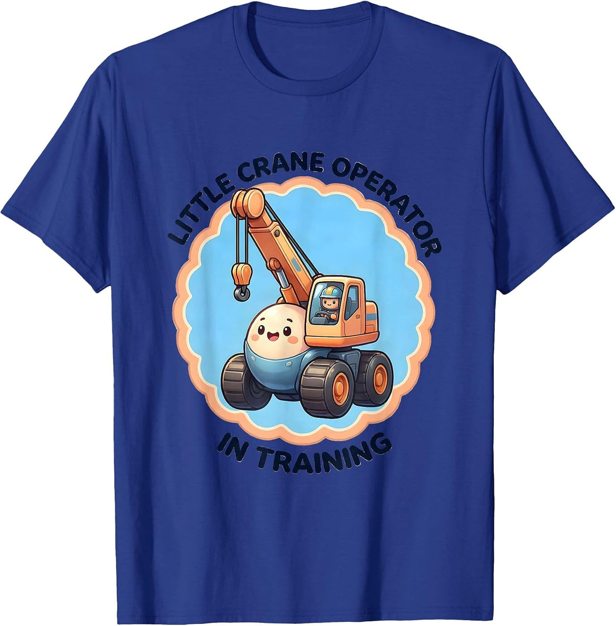 Men's Little Crane Operator In Training Cute Kawaii Toddler Gift T-Shirt - Royal Blue