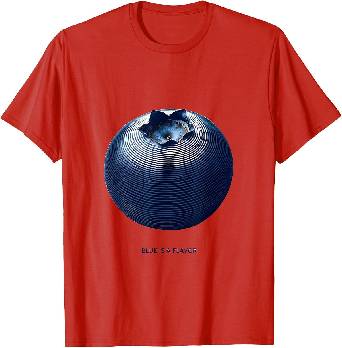 Men's Blue Is A Flavor Blueberry Graphic Design T-Shirt - Red