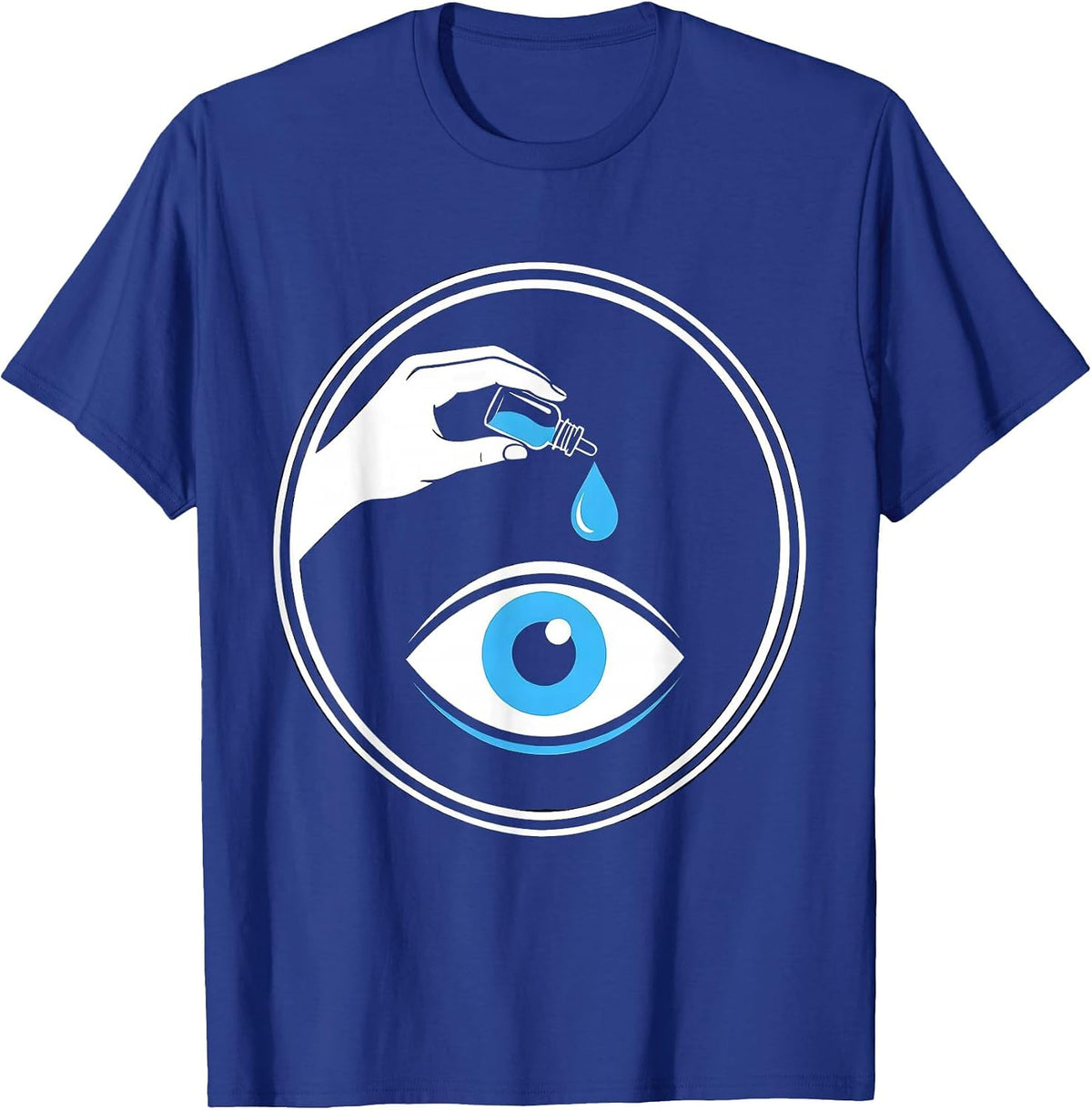 School Nurse Eye Drop Cartoon Graphic T-Shirt - Royal Blue
