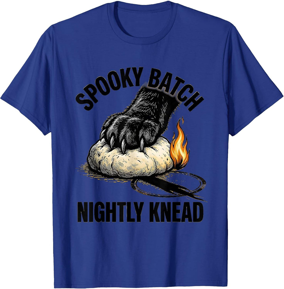 Spooky Batch Nightly Knead Funny Cat Bakery Biscuits T-Shirt - Royal Blue