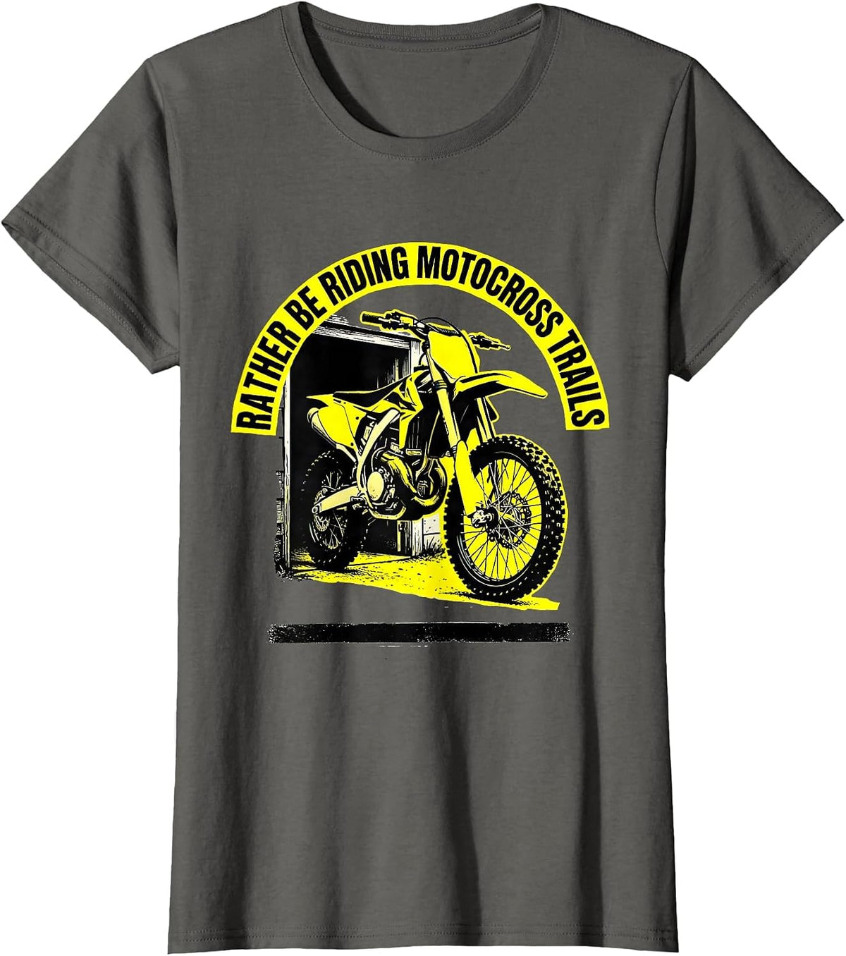 Women's Rather Be Riding Motocross Trails Funny Motocross Dirt Bike T-Shirt - Asphalt Grey