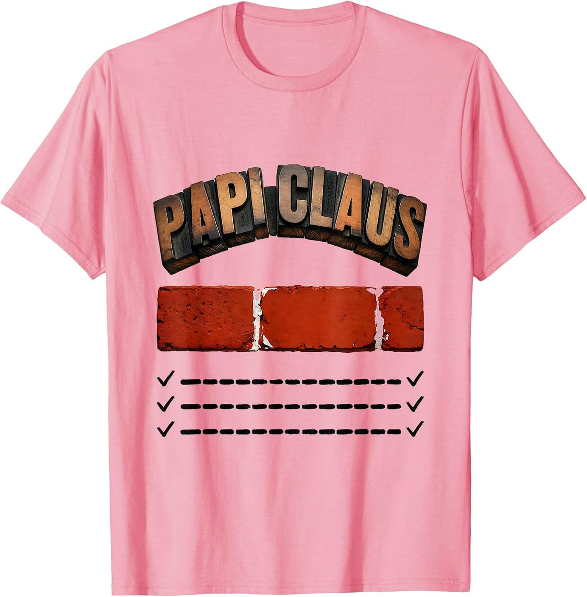 Men's Papi Claus Festive Family Holiday Matching Pajama Role T-Shirt - Pink