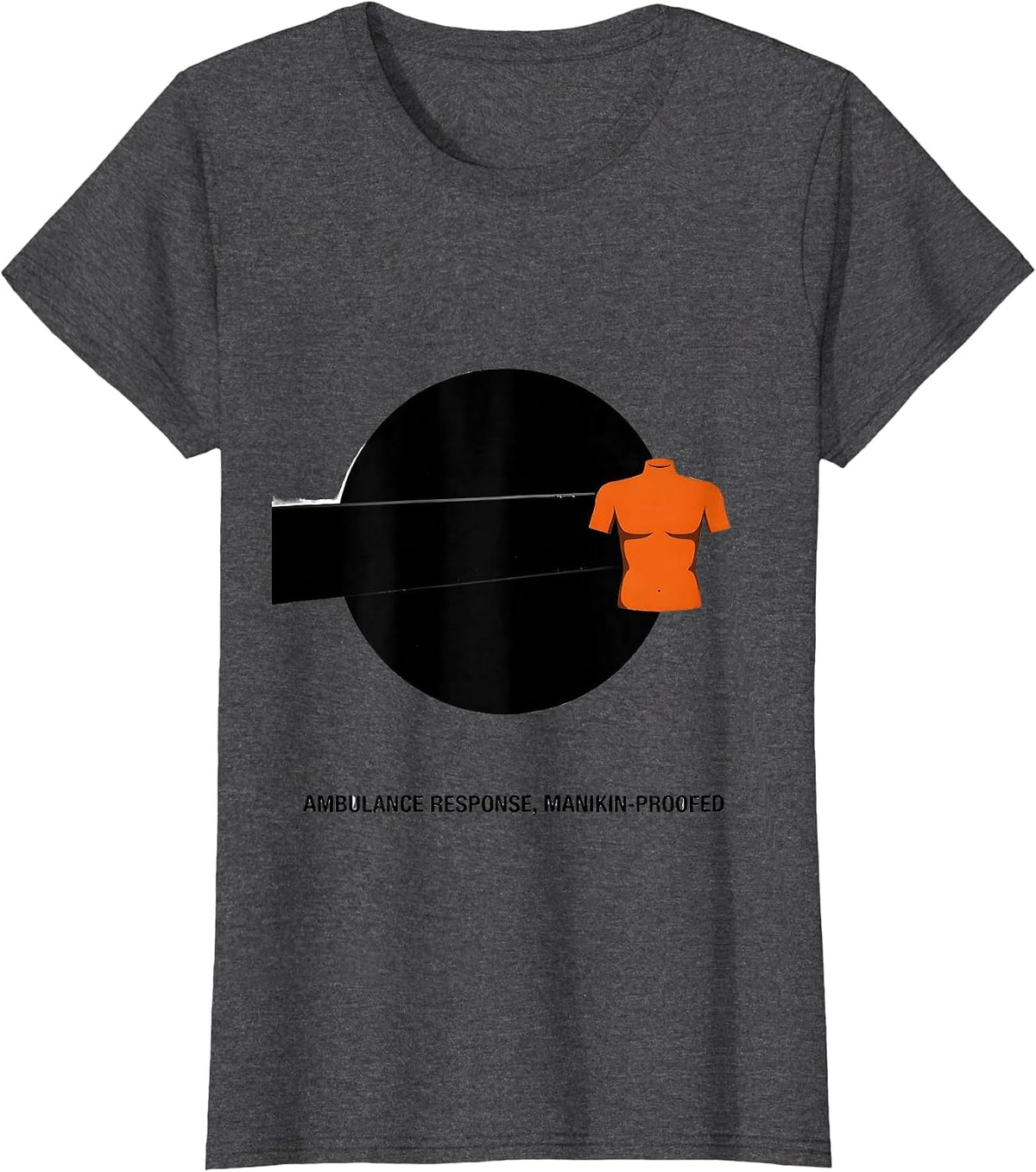 Women's Ambulance Response Manikin-Proofed Brutalist EMT Paramedic T-Shirt - Dark Heather Grey