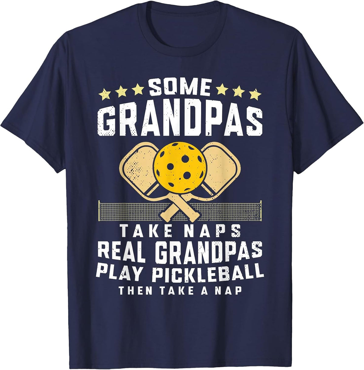 Pickleball Design for Men Grandpa Funny Pickleball Player T-Shirt - Navy Blue