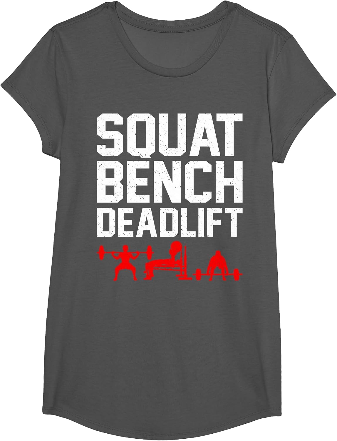 Powerlifting Art for Men Women Weight Lifting Power Lifter T-Shirt - Girls Asphalt Grey