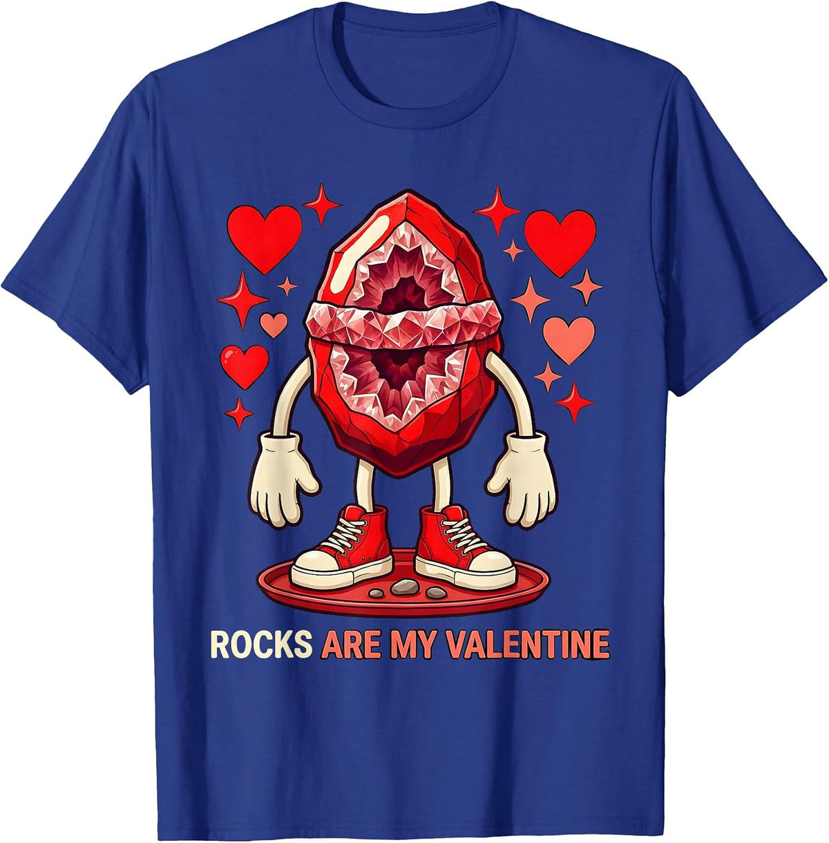 ROCKS ARE MY VALENTINE Funny Rock Lover Valentines Day T-Shirt - Royal Blue