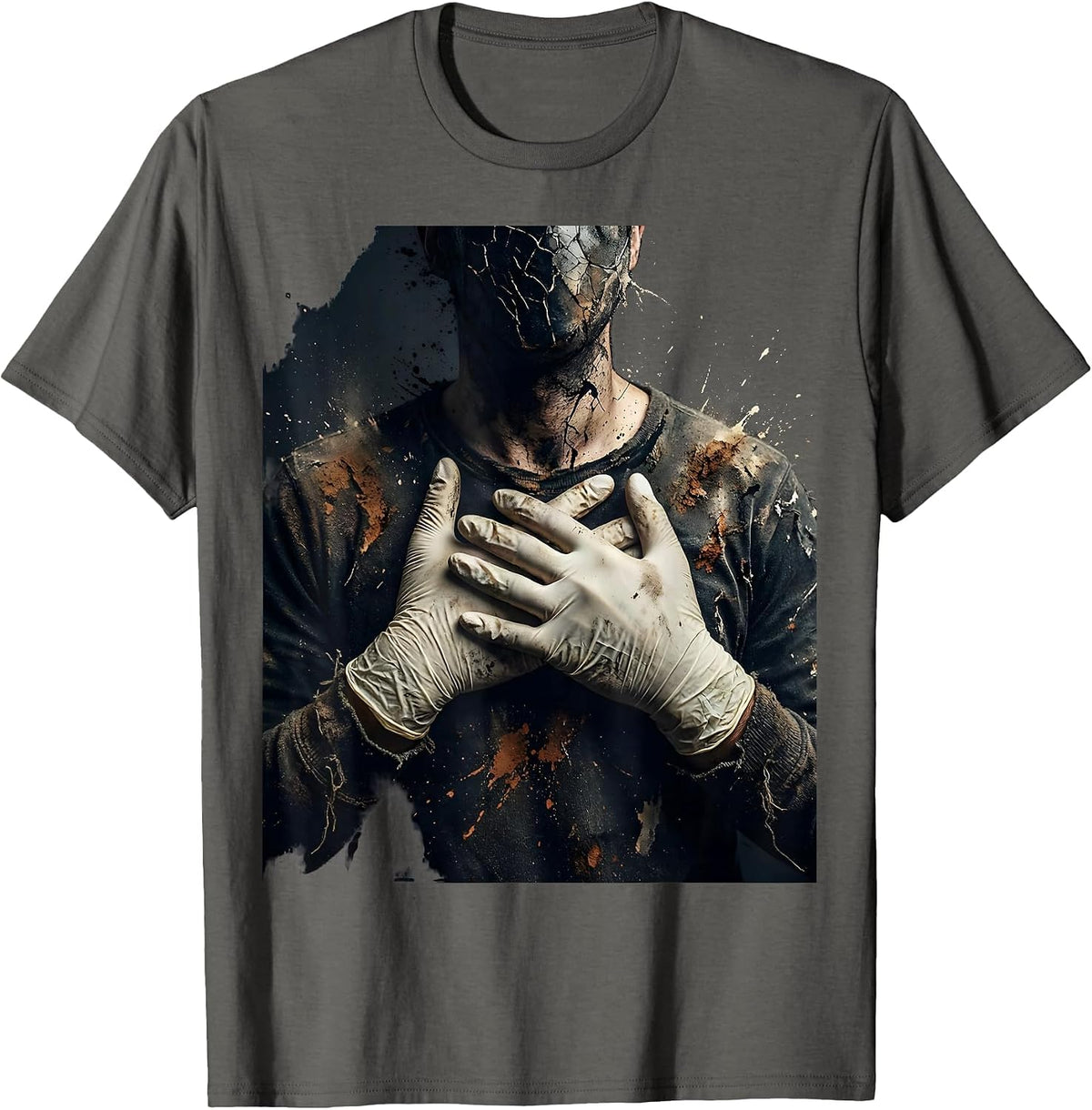 Men's EMT Chest Compressions CPR Rescue Graphic T-Shirt - Asphalt Grey