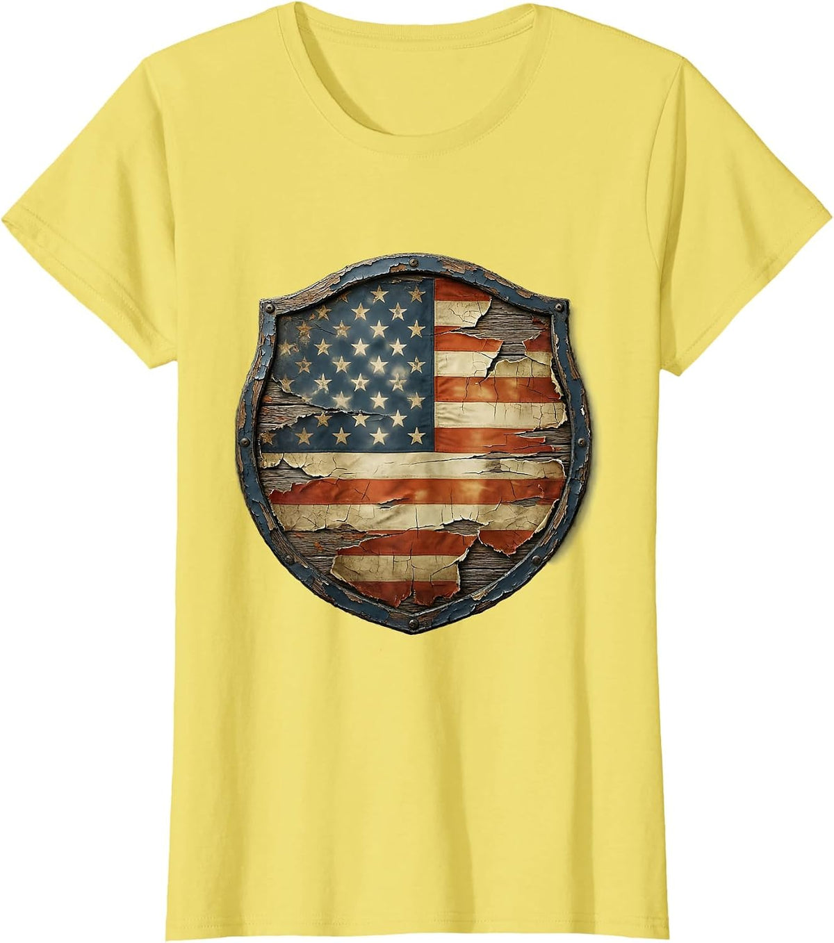 Labor Day Firefighter Smoke Cloud Illustration T-Shirt - Lemon Yellow