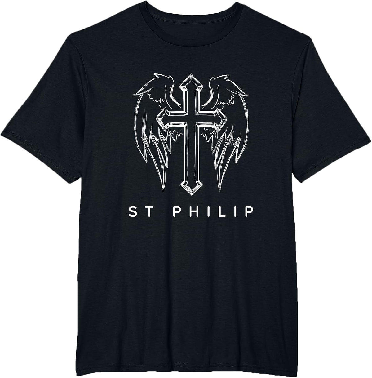 St Philip the Apostle Traditional Catholic Prayer Angel Idea T-Shirt - Black