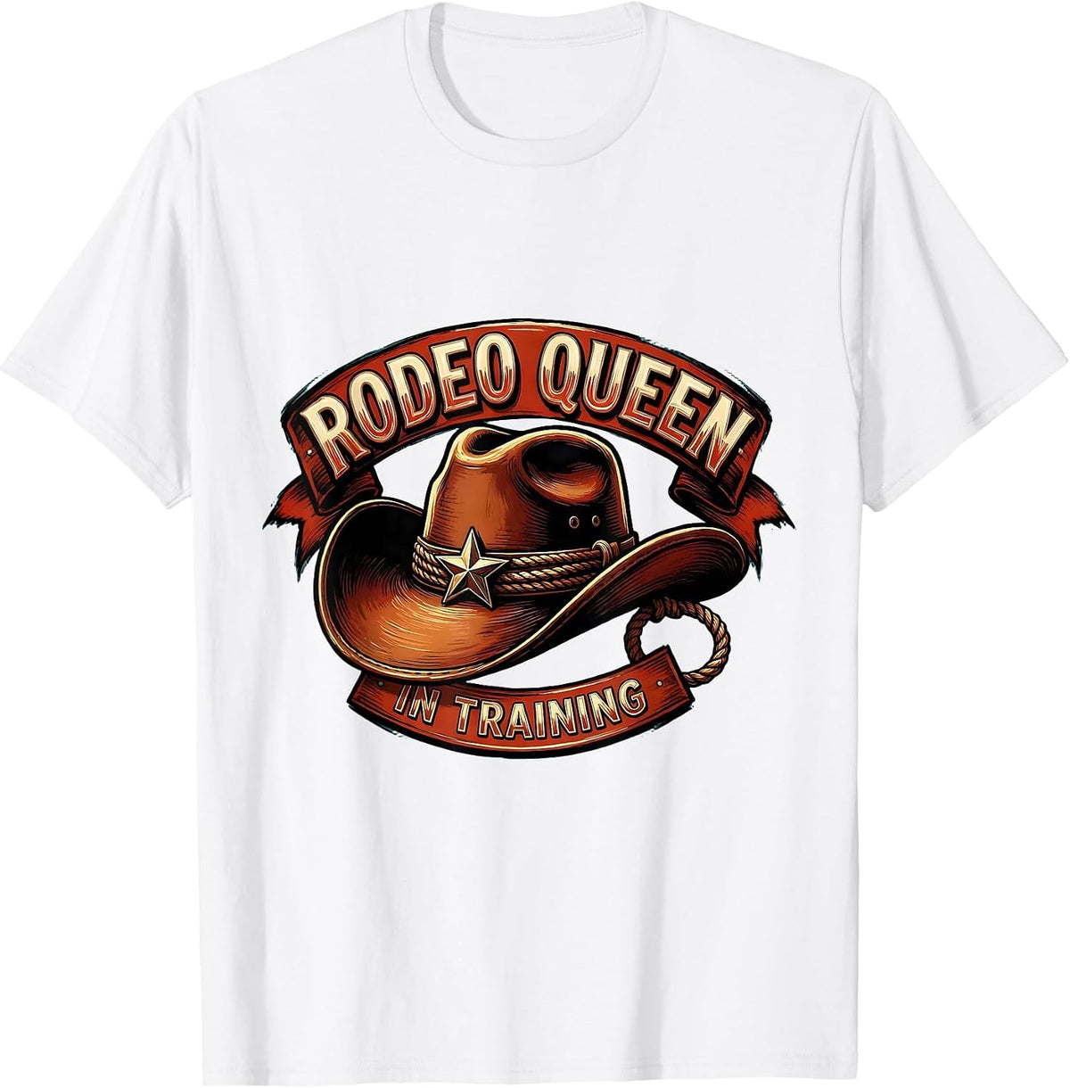 Men's Rodeo Queen In Training Cowgirl Design T-Shirt - White