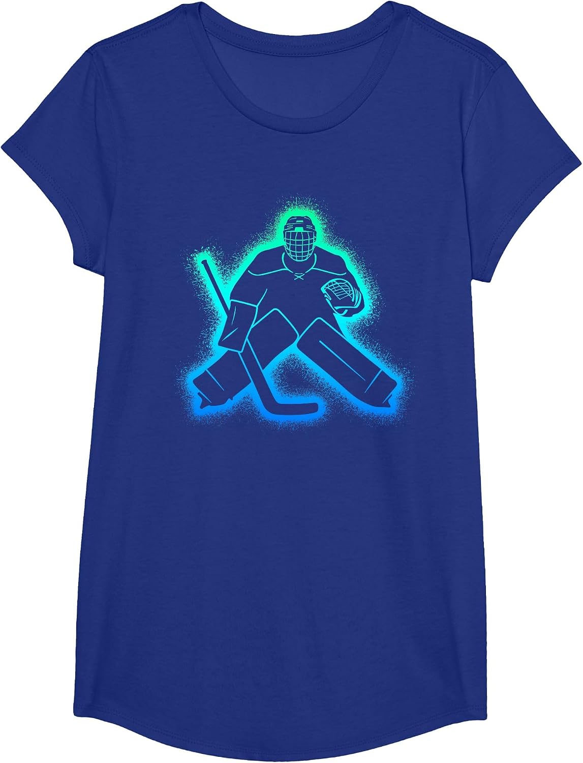 Hockey Player Goalkeeper Kids Men Boys Ice Hockey Goalie T-Shirt - Girls Royal Blue