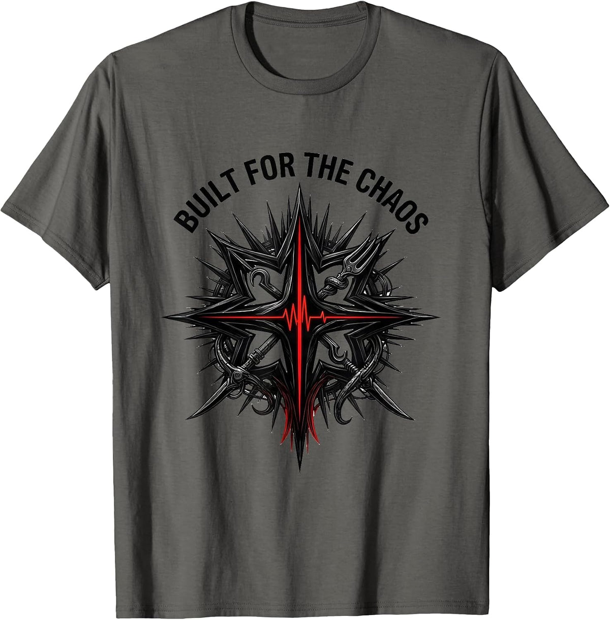 Men's Built for the Chaos EMT Graphic Design T-Shirt - Asphalt Grey