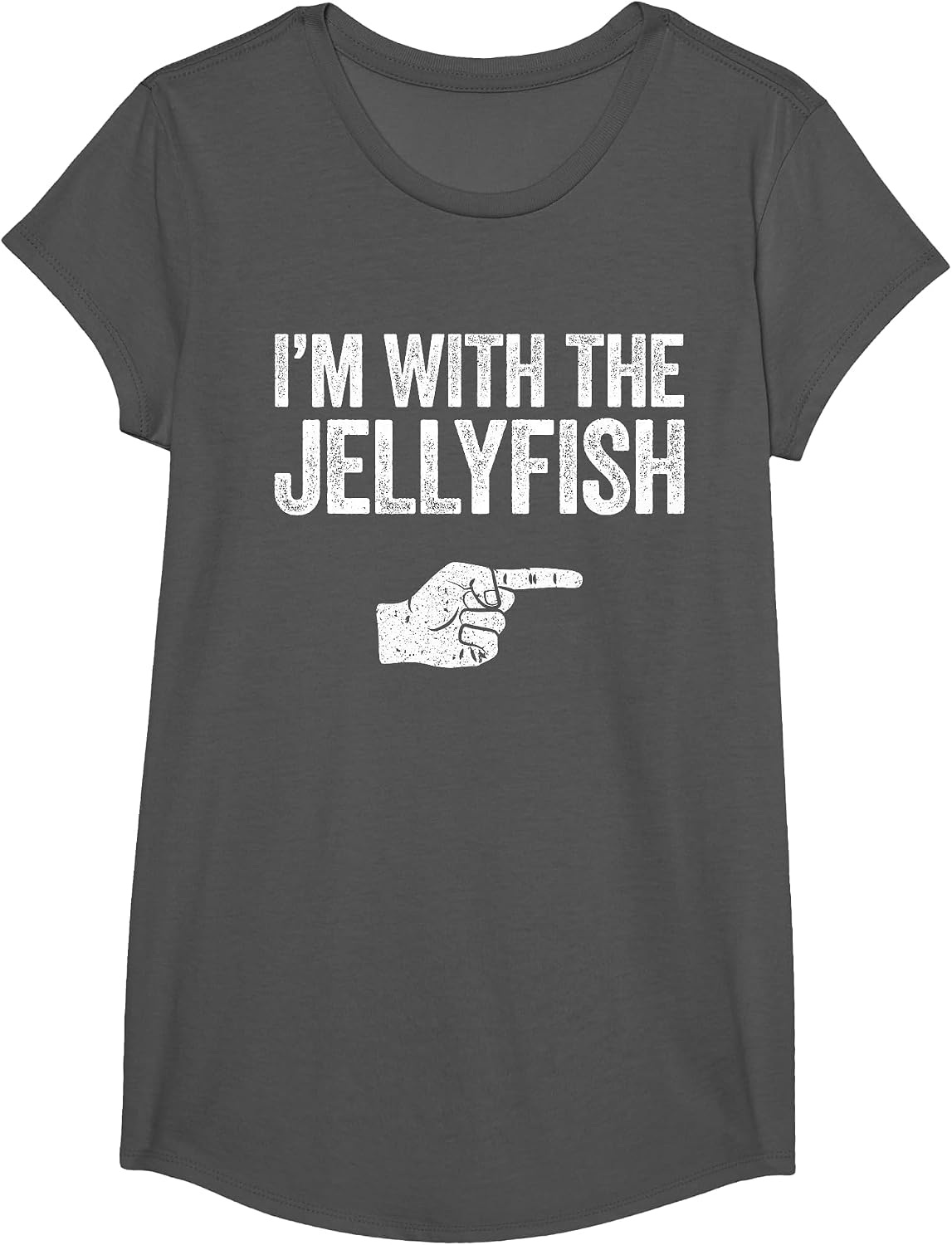 I'm with The Jellyfish Shirt Matching Jellyfish Costume T-Shirt - Girls Asphalt Grey