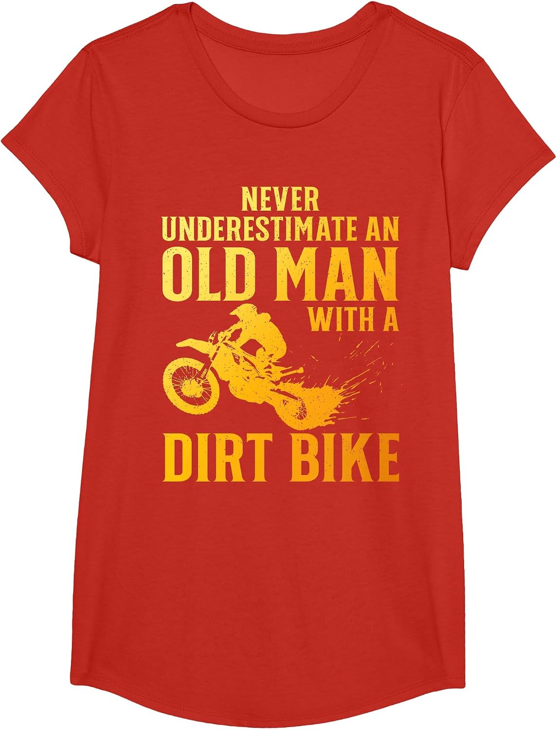Dirt Bike Art for Men Grandpa Dad Dirtbike Dirt Bike Lover T-Shirt - Girls Red