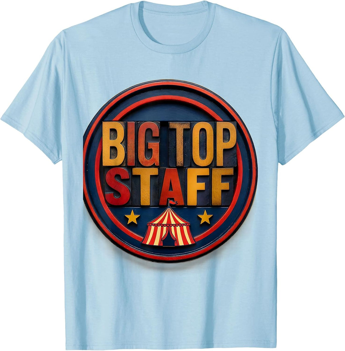 Men's Big Top Staff Funny Circus Carnival Costume Party Staff Role T-Shirt - Baby Blue