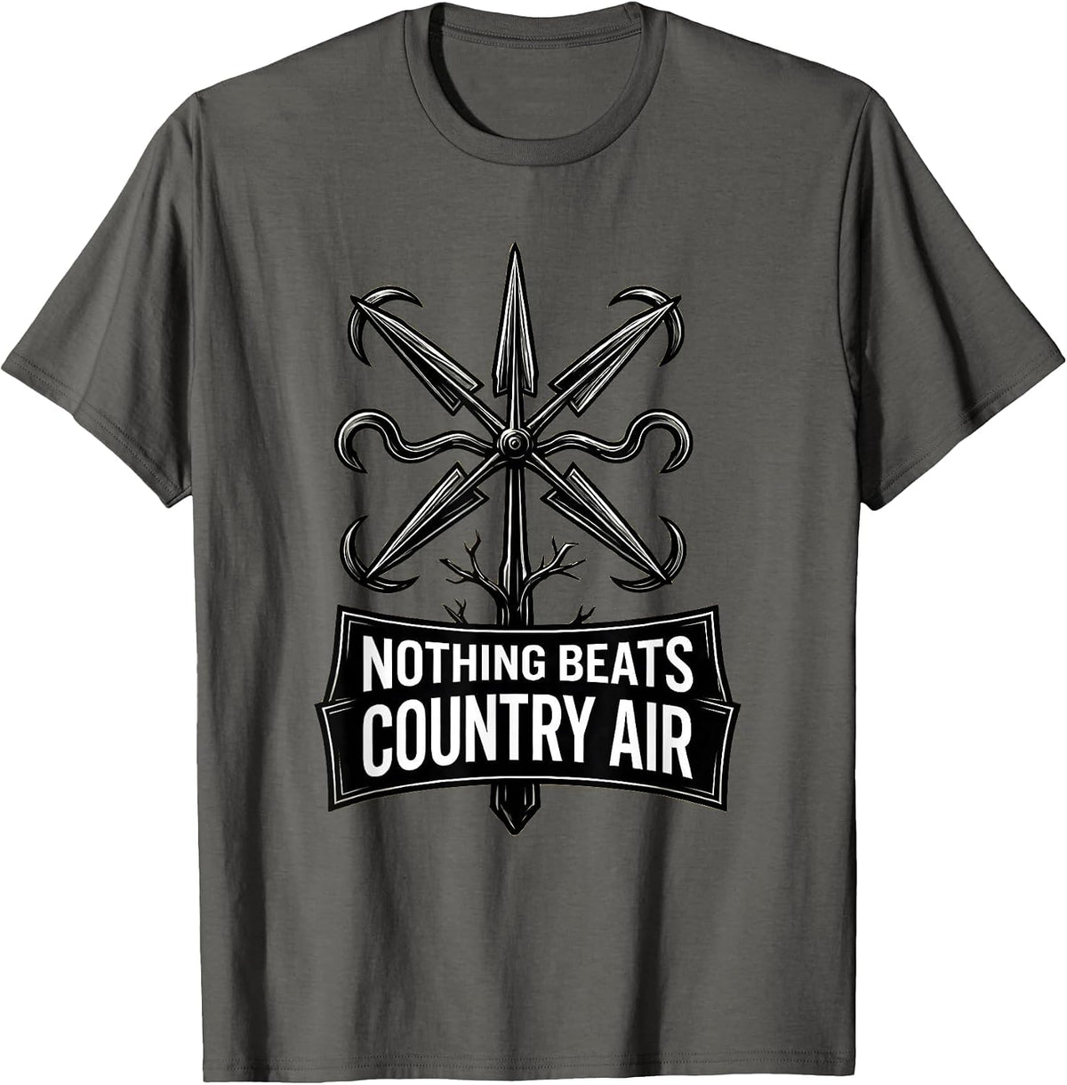 Men's Nothing Beats Country Air Rural Life Design T-Shirt - Asphalt Grey