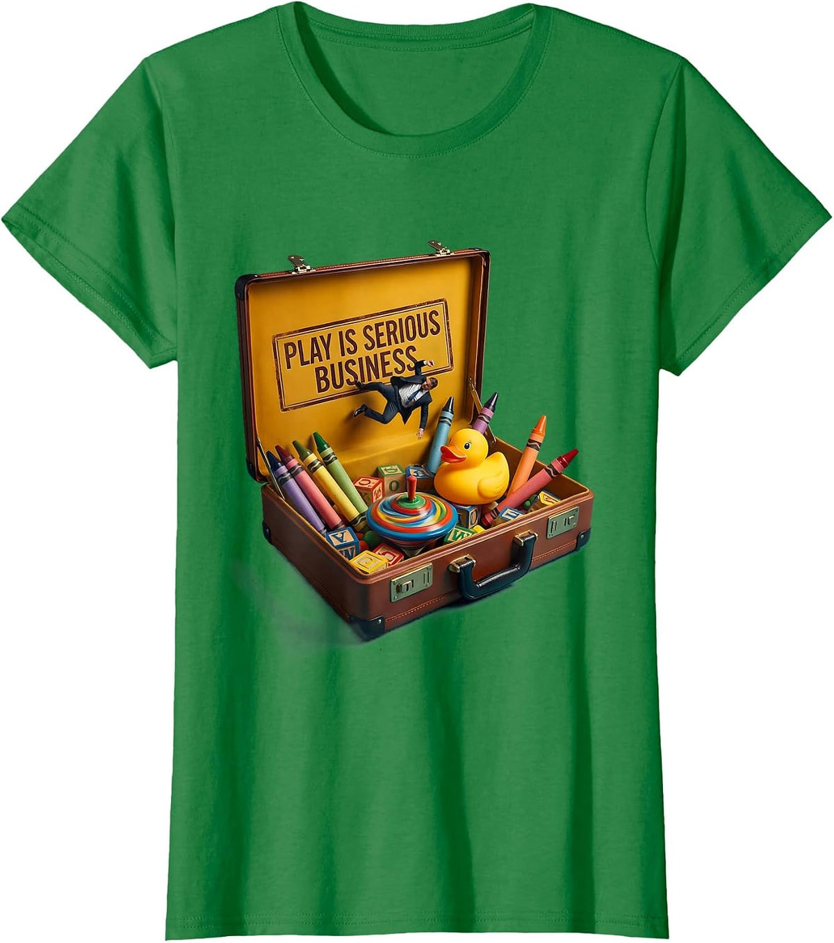 Play Is Serious Business Prek Teacher Design T-Shirt - Kelly Green