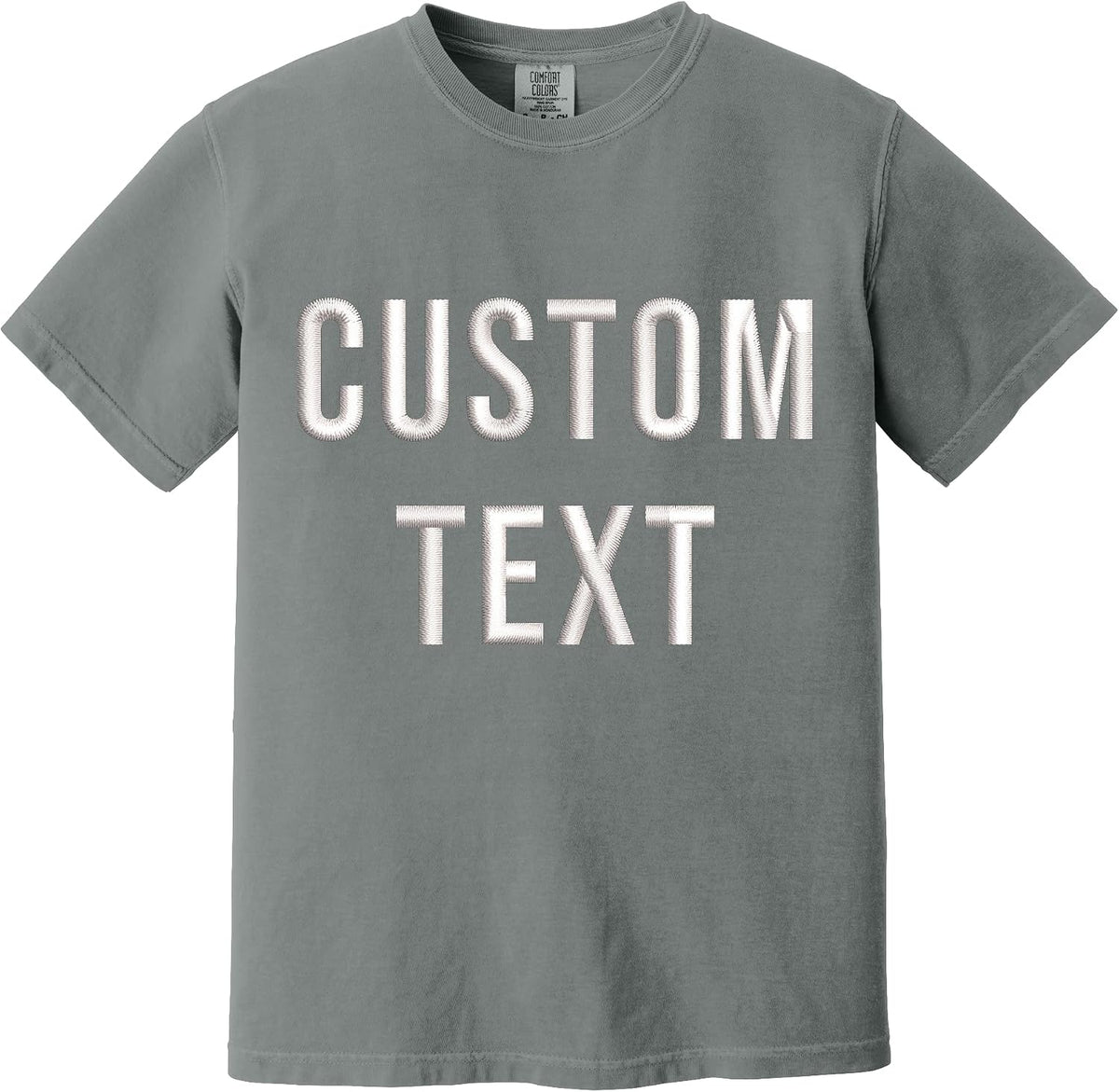 Custom Embroidered Comfort Colors T-Shir – Personalized Unisex Cotton Tee for Men & Women - Grey