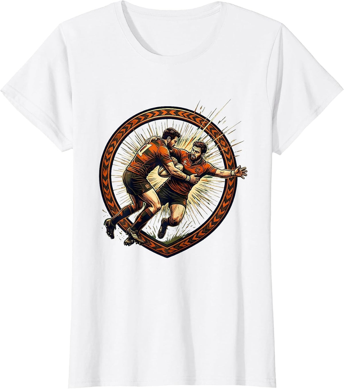 Rugby Full Impact Collision Graphic Tee T-Shirt - White