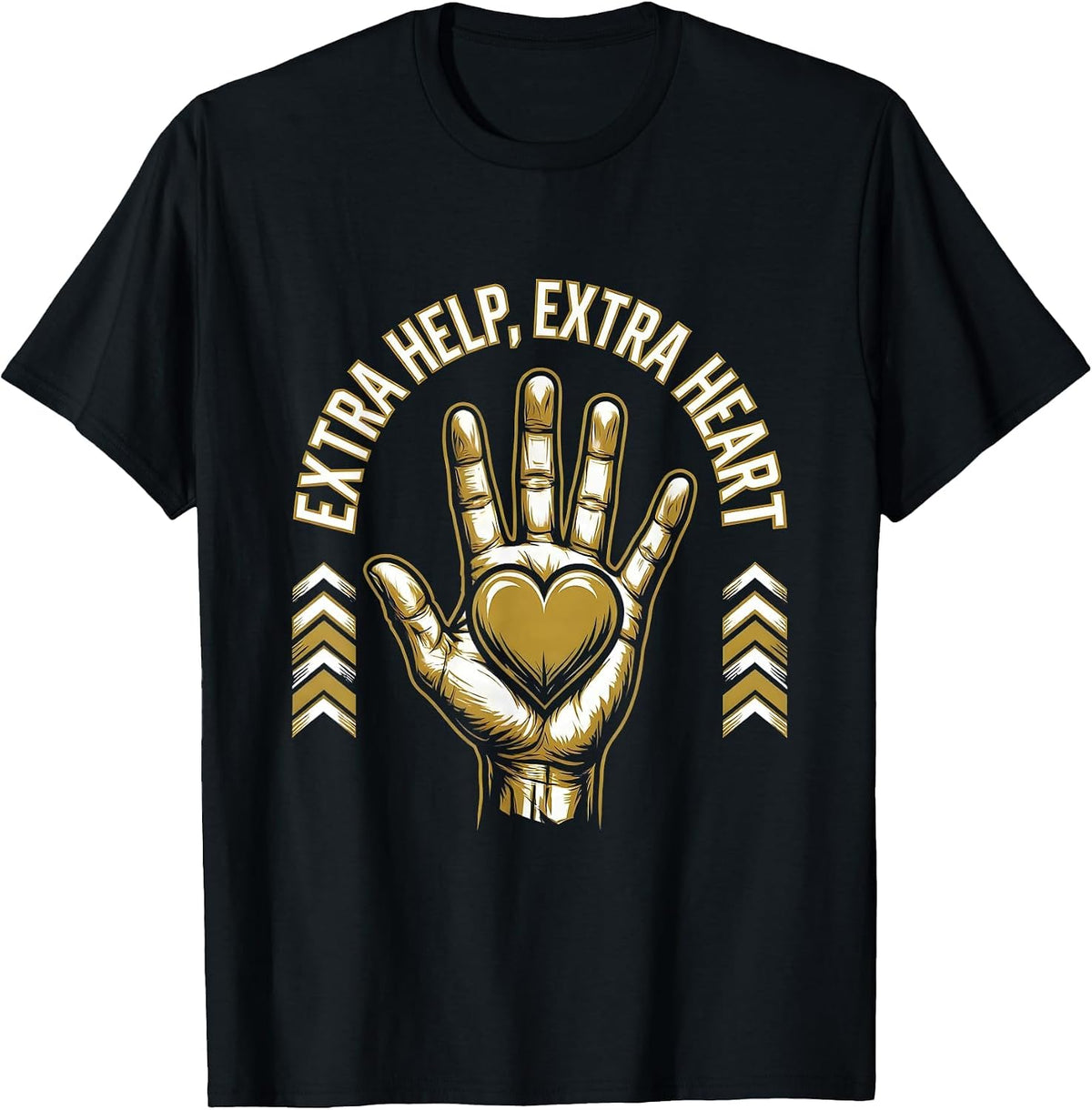 Men's Extra Help Extra Heart Paraprofessional Design T-Shirt - Black