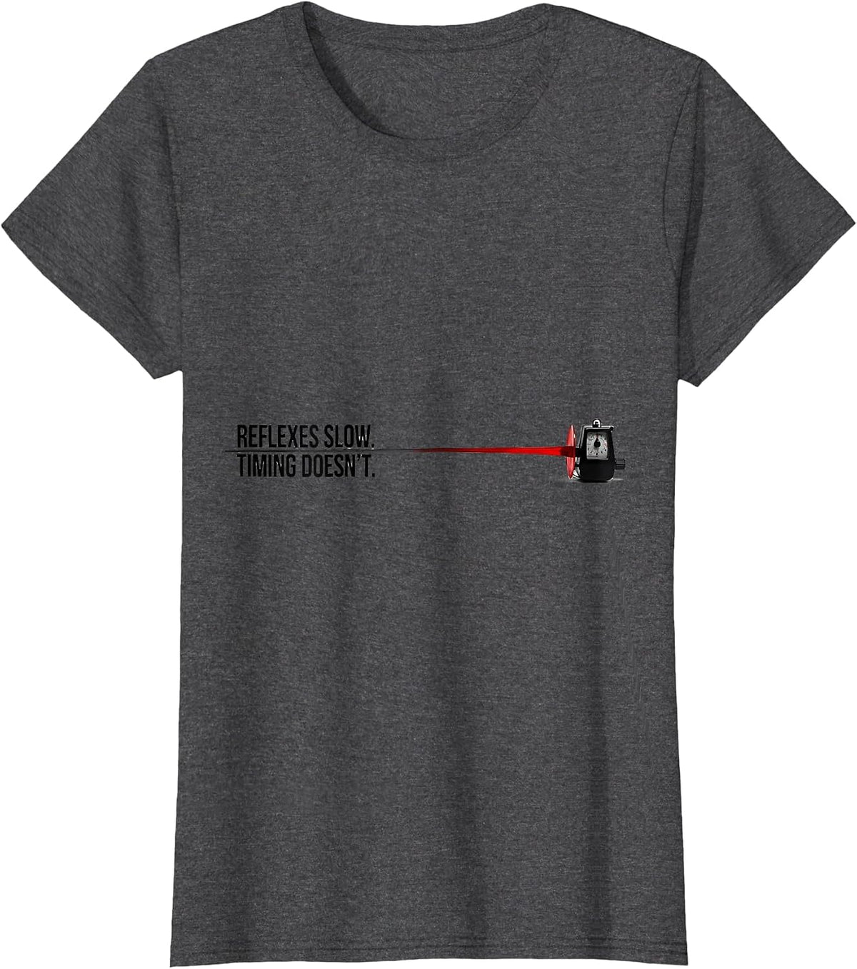 Women's Reflexes Slow Timing Doesn't Funny Fencing Sport Fan Novelty T-Shirt - Dark Heather Grey