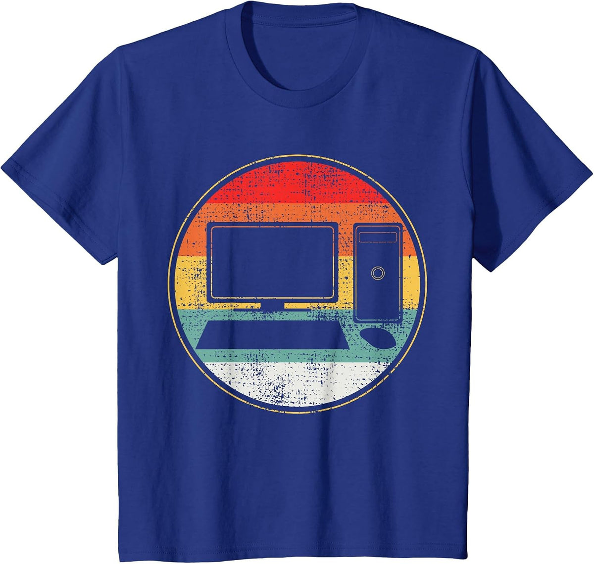 Computer Computer Science IT Support Retro Vintage T-Shirt - Royal Blue