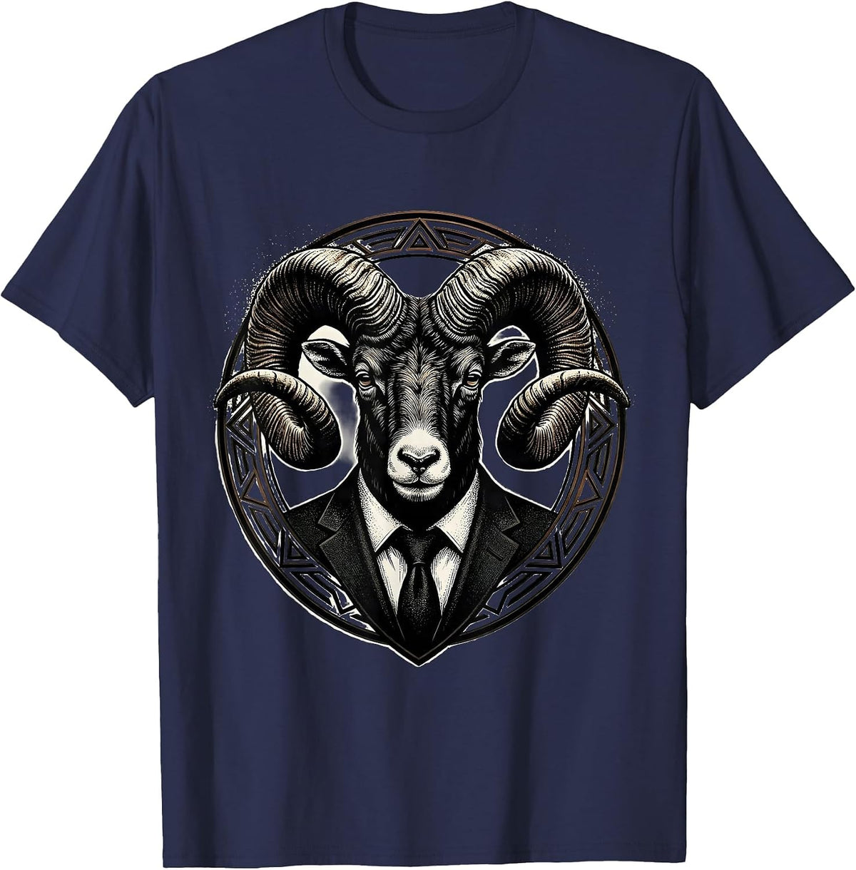 Ram Boss Suit Jacket Graphic Tee T-Shirt - Navy Blue