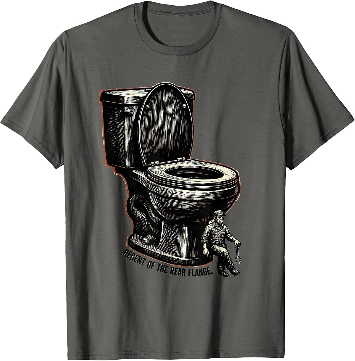 Regent of the Rear Flange Funny Plumber Pipefitter T-Shirt - Asphalt Grey