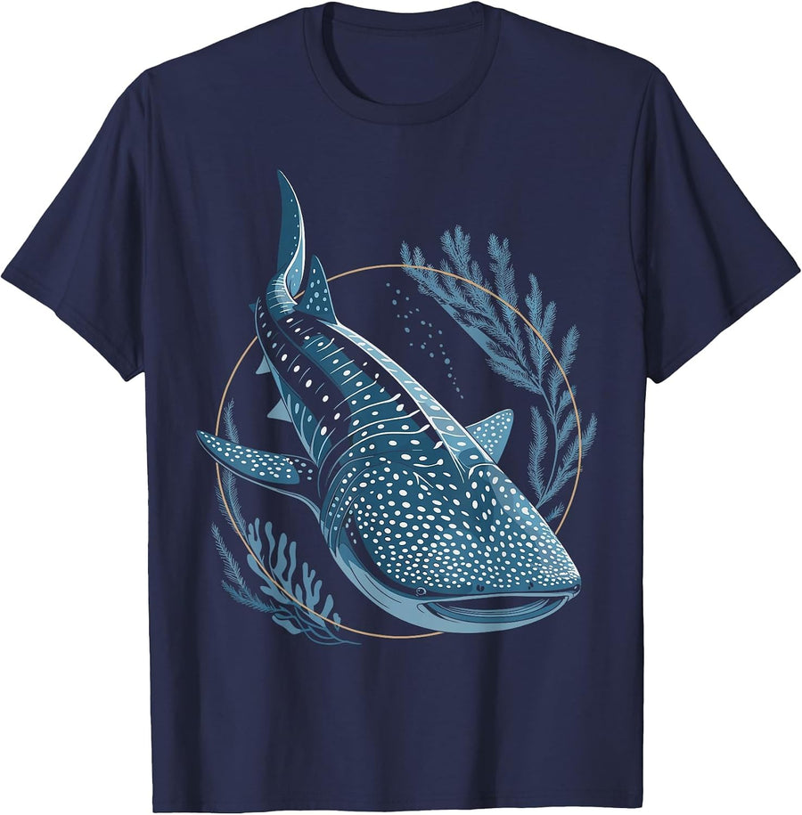 Funny Whale Shark T-Shirt - Navy Blue