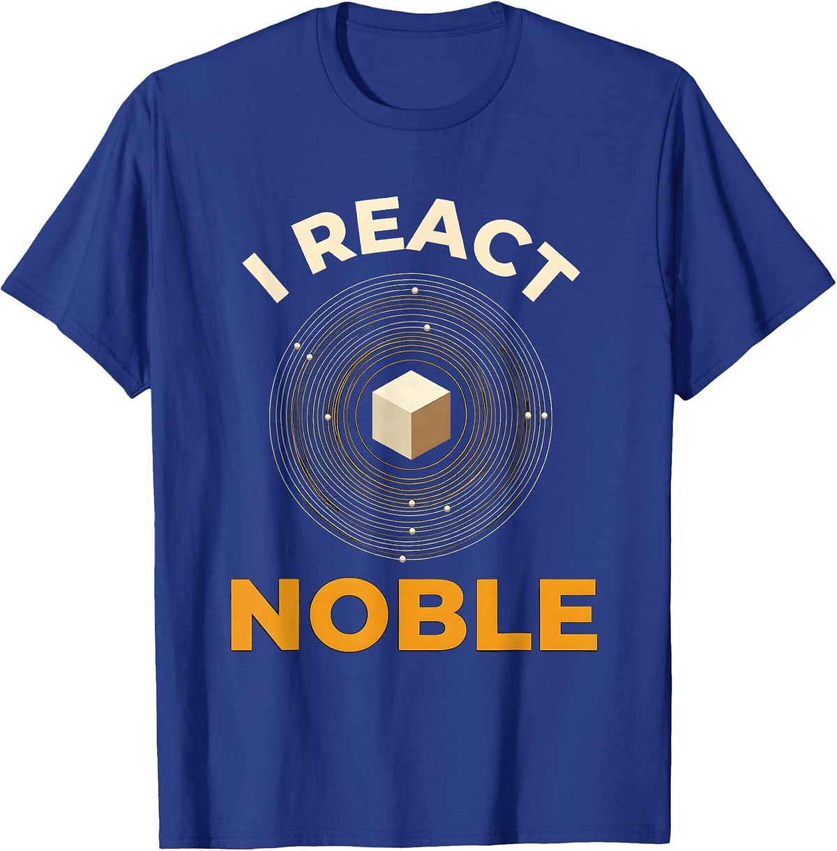 Men's I React Noble Funny Chemistry Physics Student Science Nerd T-Shirt - Royal Blue