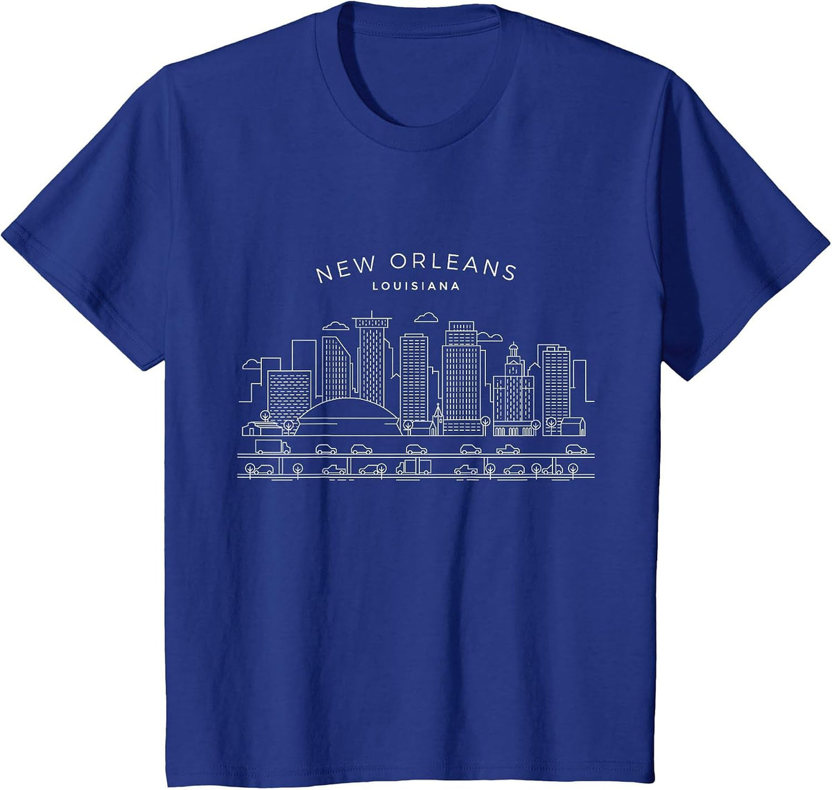 New Orleans Skyline NOLA Vintage New Orleans Louisiana T-Shirt - Royal Blue