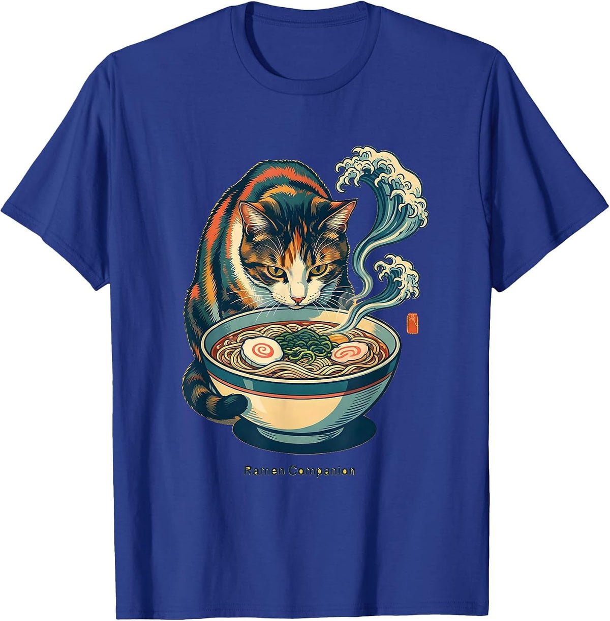 Ramen Companion Kawaii Cat Anime Funny Japanese Food Lover T-Shirt - Royal Blue