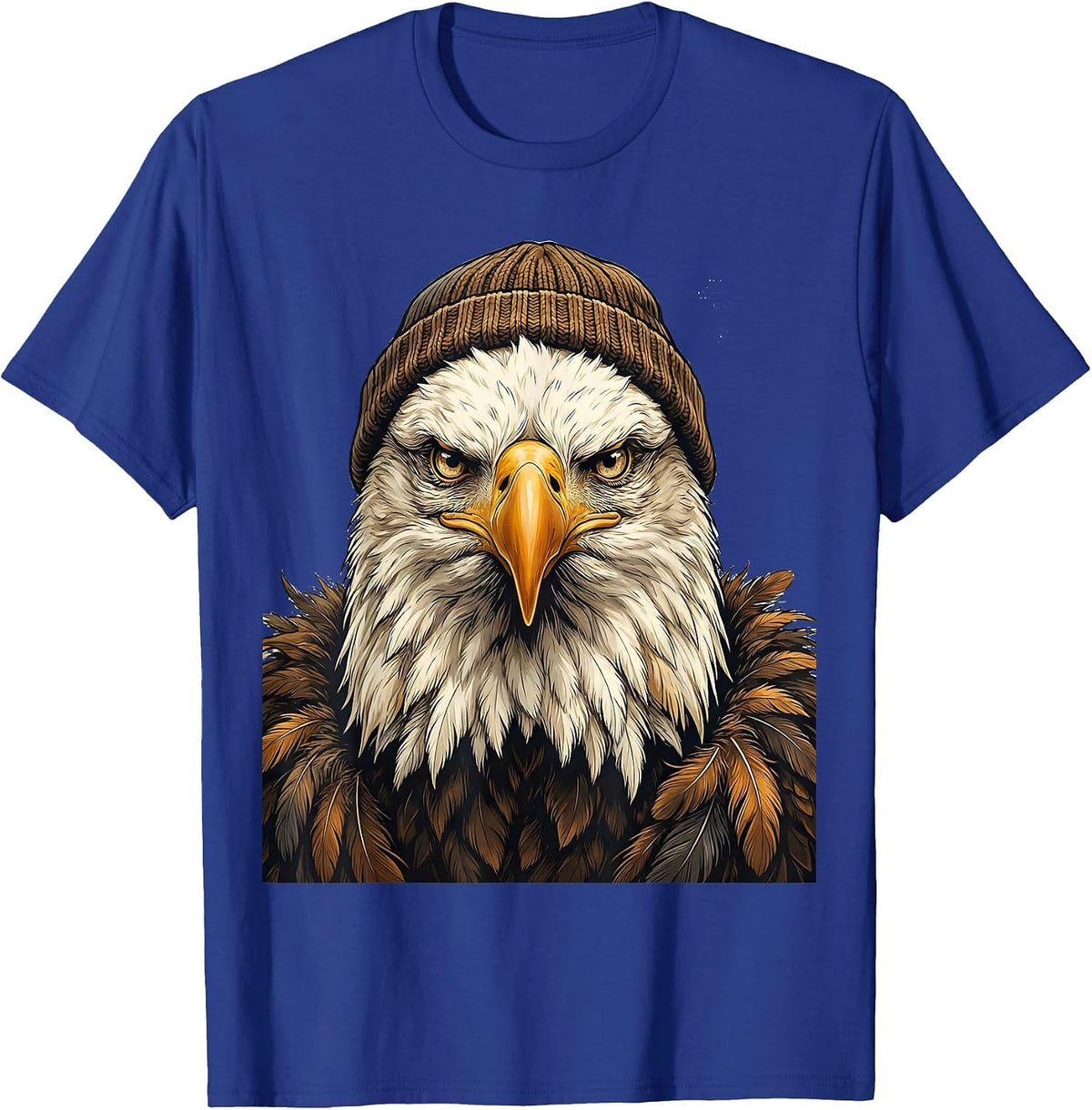 Bald Eagle Portrait Faith Mascot Pride Christian T-Shirt - Royal Blue