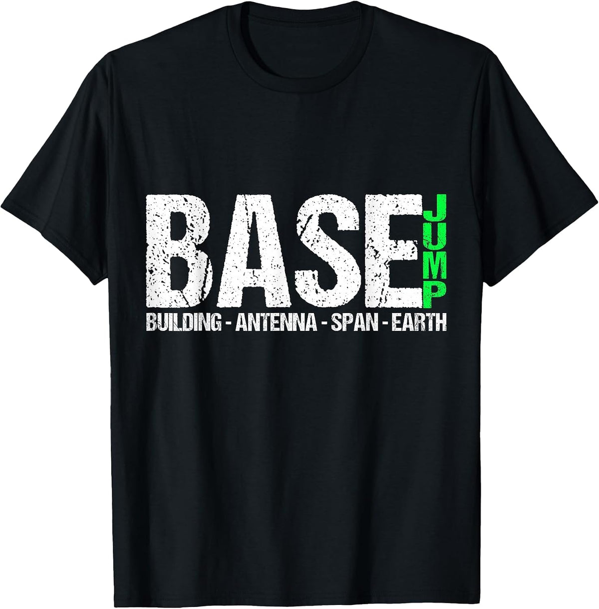 Base Jump Parachute Springer Wingsuit Extreme Sports T-Shirt - Black