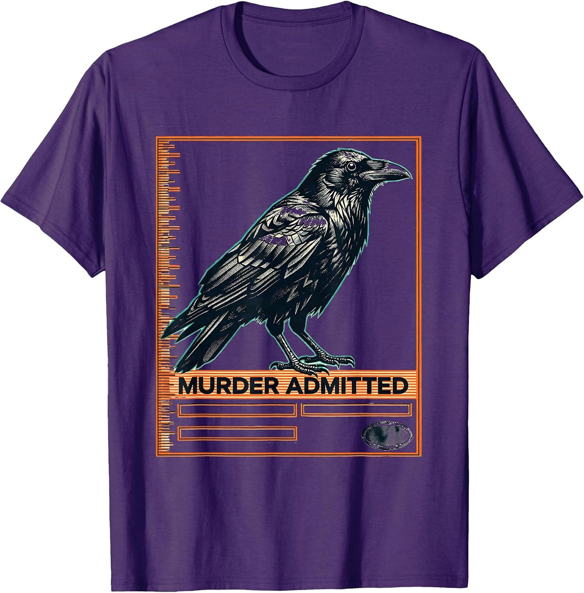 Men's Murder Admitted Gothic Raven Humor Crow Lover Literary Pun T-Shirt - Purple