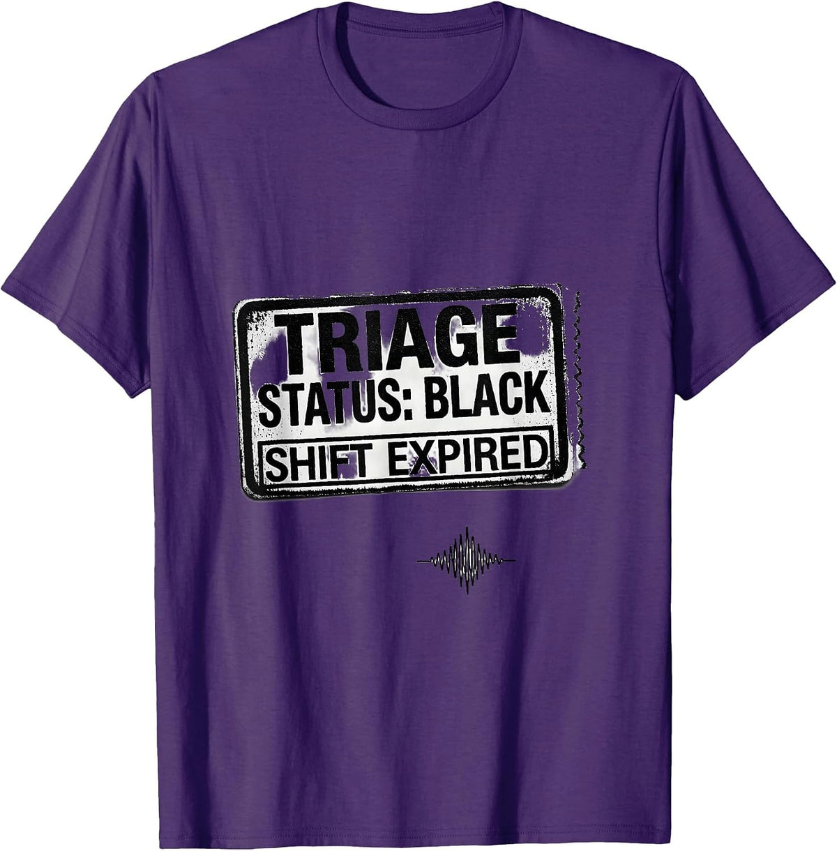 TRIAGE STATUS: BLACK SHIFT EXPIRED Rubber Stamp EMT T-Shirt - Purple