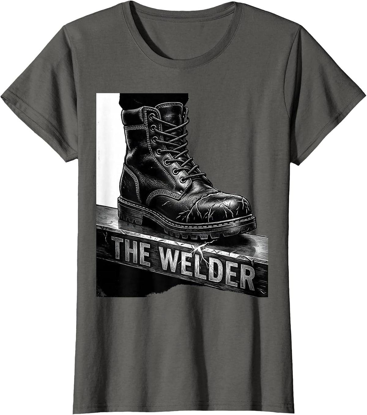 Women's THE WELDER Funny Welder Metal Worker Trade Pride Humor T-Shirt - Asphalt Grey