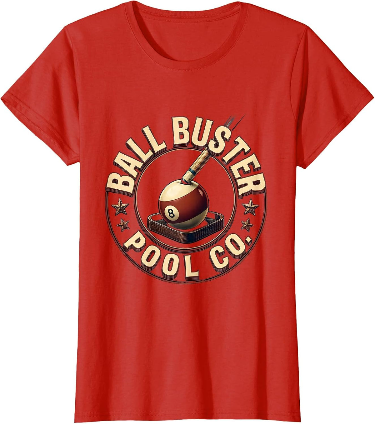 Sealed Cue Ball Humor Pool Player Billiards T-Shirt - Red