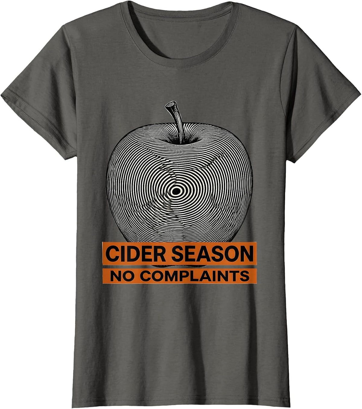 Women's Cider Season No Complaints Fall Graphic Design T-Shirt - Asphalt Grey