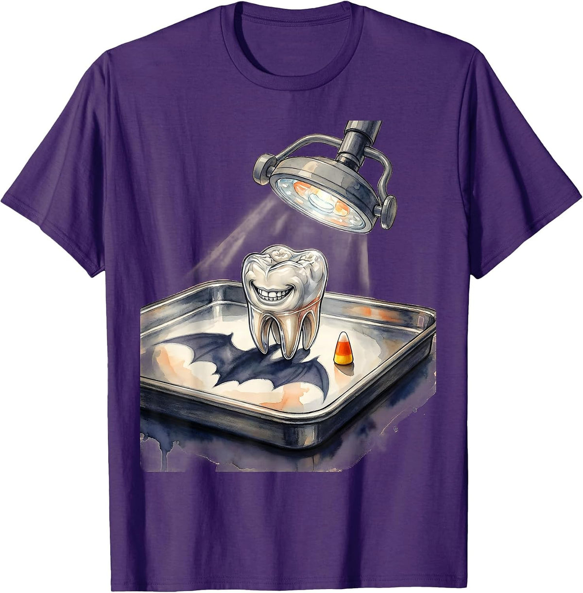 Smiling Molar Halloween Dentist Dental Humor Costume T-Shirt - Purple